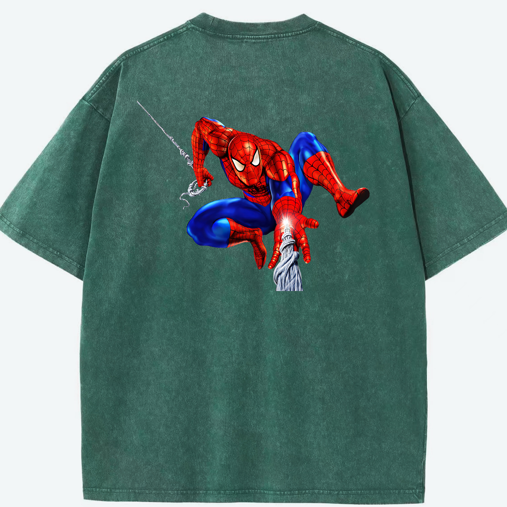 （画像用） Spider Man スパイダーマン 綿100% ヴィンテージ風 半袖Tシャツ（背面プリント）